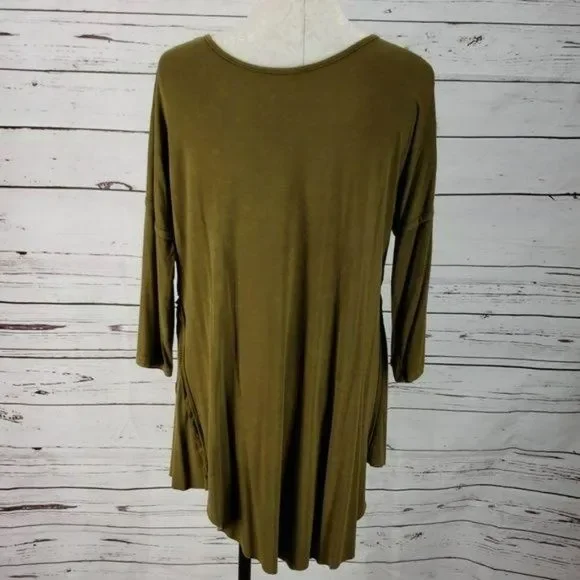 POL Olive Green Tunic small‎ dolman Dress blouse - Picture 5 of 8